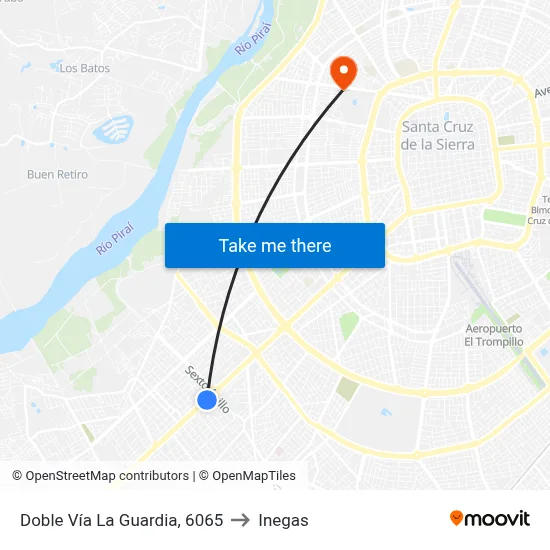Doble Vía La Guardia, 6065 to Inegas map