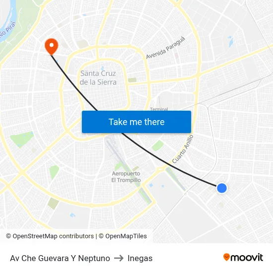 Av Che Guevara Y Neptuno to Inegas map