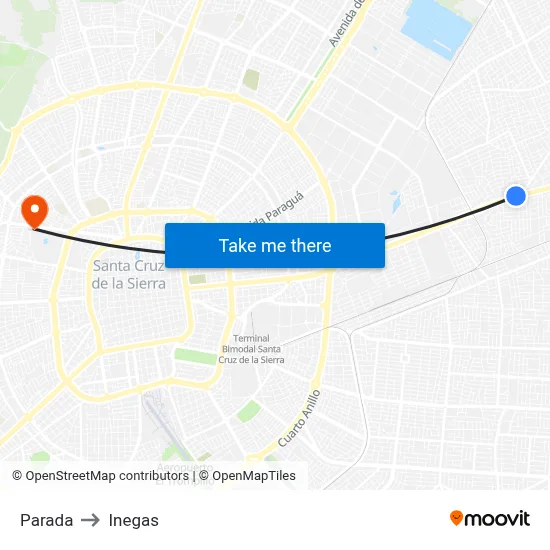 Parada to Inegas map