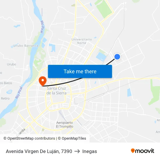 Avenida Virgen De Luján, 7390 to Inegas map