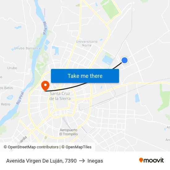 Avenida Virgen De Luján, 7390 to Inegas map
