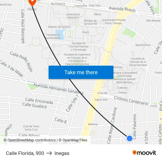 Calle Florida, 900 to Inegas map