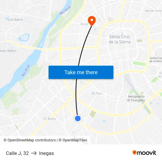 Calle J, 32 to Inegas map