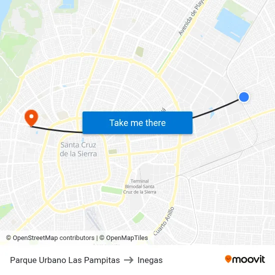 Parque Urbano Las Pampitas to Inegas map