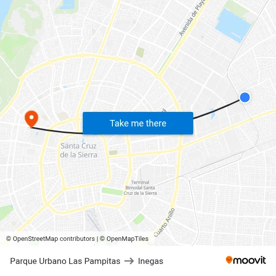 Parque Urbano Las Pampitas to Inegas map