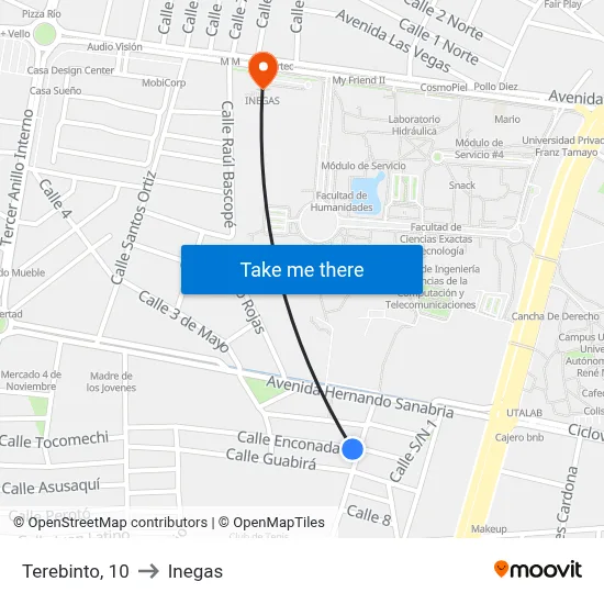 Terebinto, 10 to Inegas map