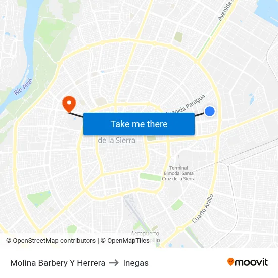 Molina Barbery Y Herrera to Inegas map