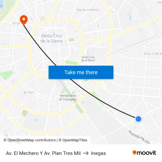 Av. El Mechero Y Av. Plan Tres Mil to Inegas map