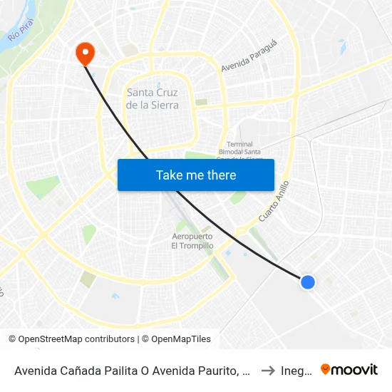 Avenida Cañada Pailita O Avenida Paurito, 6070 to Inegas map