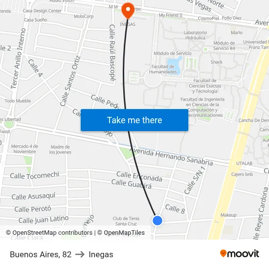 Buenos Aires, 82 to Inegas map
