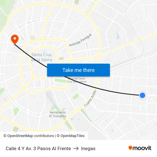 Calle 4 Y Av. 3 Pasos Al Frente to Inegas map