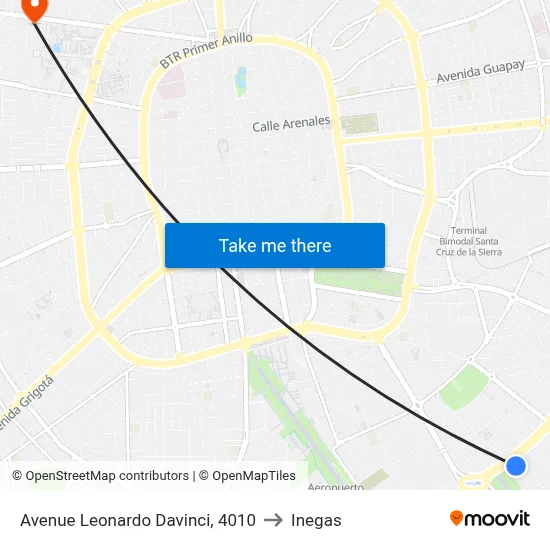 Avenue Leonardo Davinci, 4010 to Inegas map