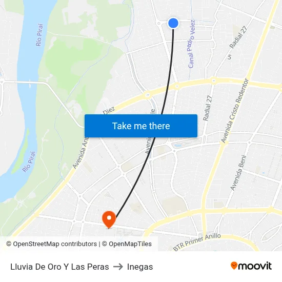 Lluvia De Oro Y Las Peras to Inegas map