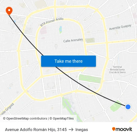 Avenue Adolfo Román Hijo, 3145 to Inegas map
