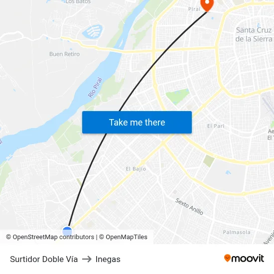 Surtidor Doble Vía to Inegas map