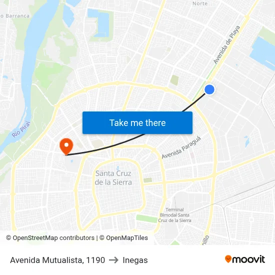 Avenida Mutualista, 1190 to Inegas map