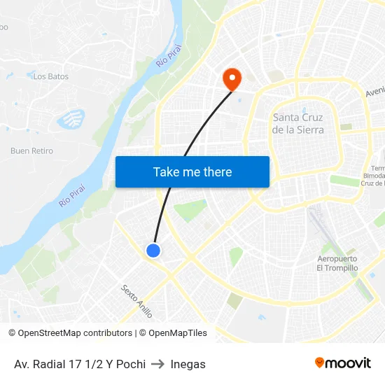 Av. Radial 17 1/2 Y Pochi to Inegas map