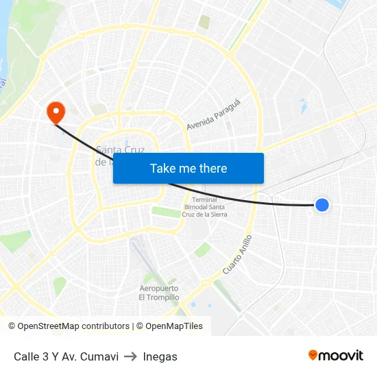 Calle 3 Y Av. Cumavi to Inegas map