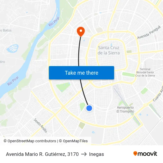 Avenida Mario R. Gutiérrez, 3170 to Inegas map
