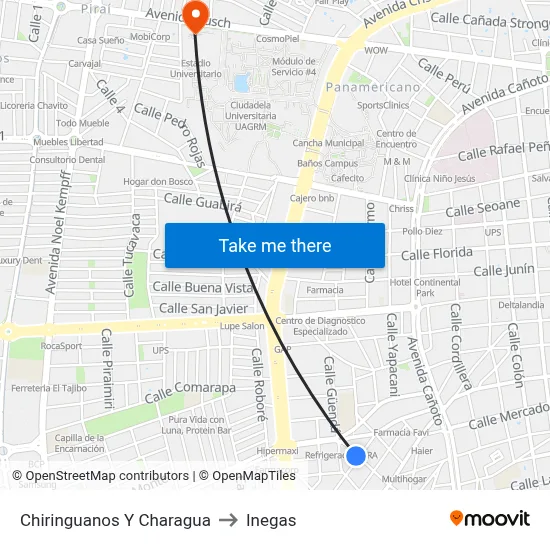 Chiringuanos Y Charagua to Inegas map
