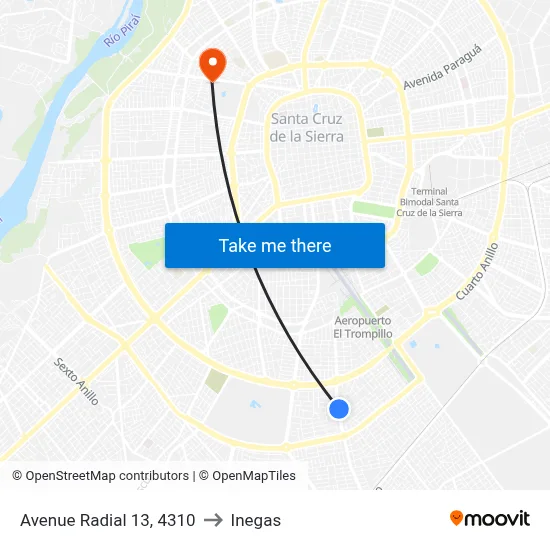 Avenue Radial 13, 4310 to Inegas map