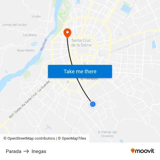 Parada to Inegas map