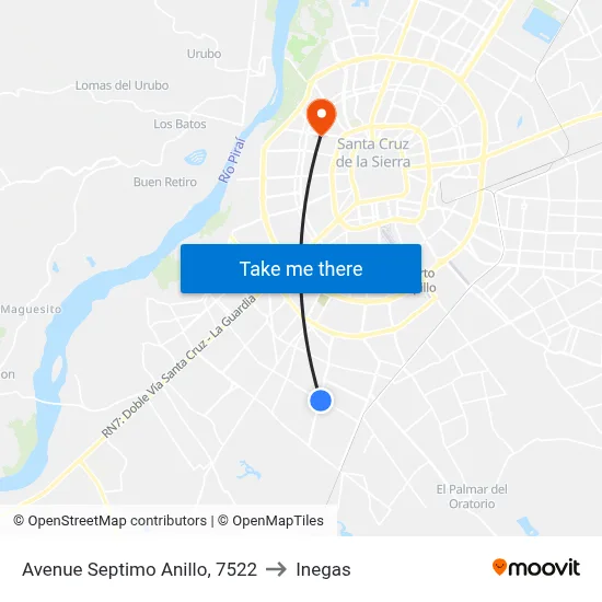 Avenue Septimo Anillo, 7522 to Inegas map