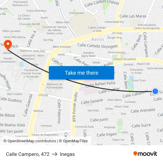 Calle Campero, 472 to Inegas map