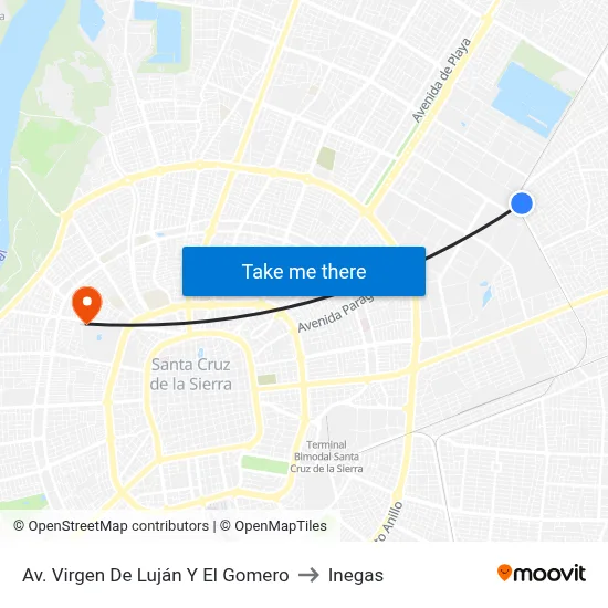 Av. Virgen De Luján Y El Gomero to Inegas map
