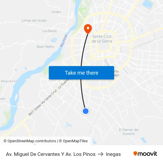 Av. Miguel De Cervantes Y Av. Los Pinos to Inegas map