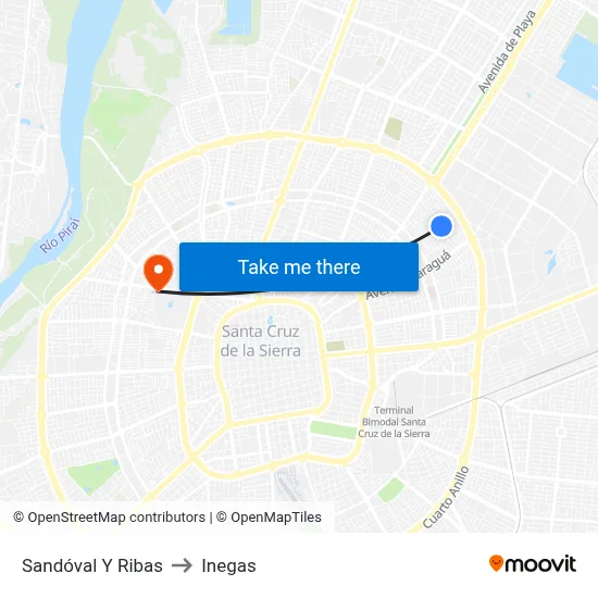 Sandóval Y Ribas to Inegas map