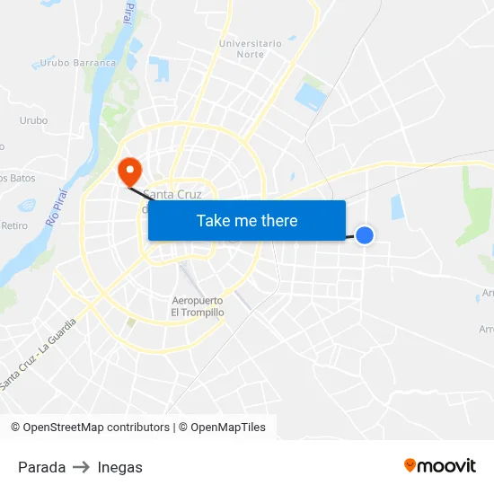 Parada to Inegas map