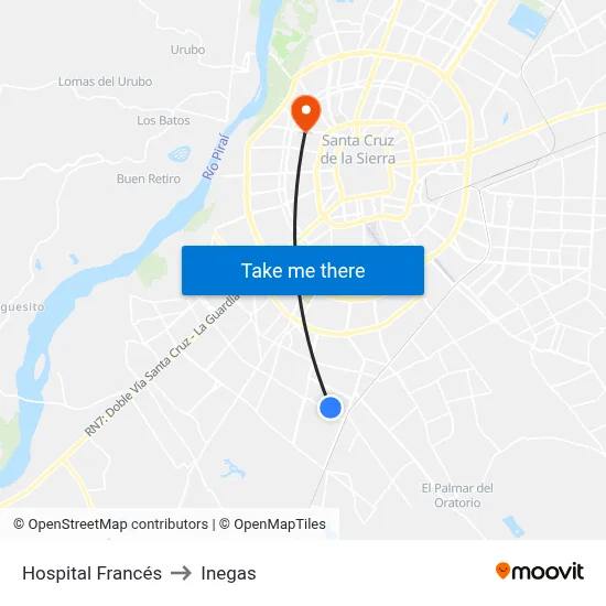 Hospital Francés to Inegas map