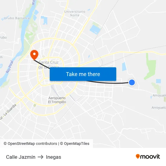 Calle Jazmín to Inegas map