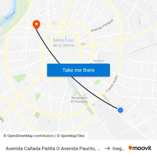 Avenida Cañada Pailita O Avenida Paurito, 5270 to Inegas map