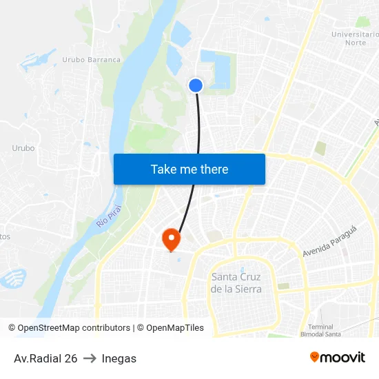 Av.Radial 26 to Inegas map