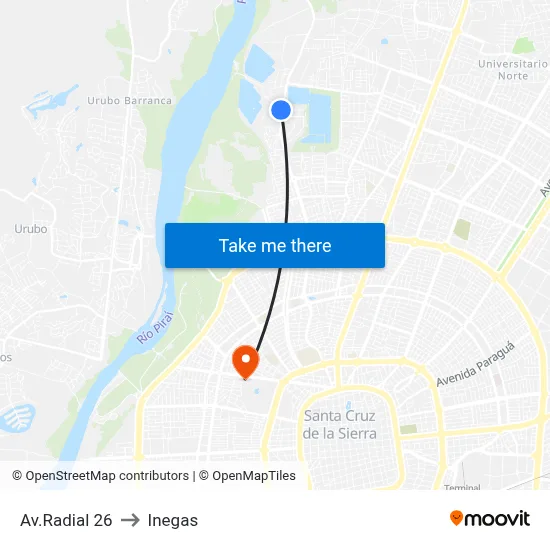 Av.Radial 26 to Inegas map