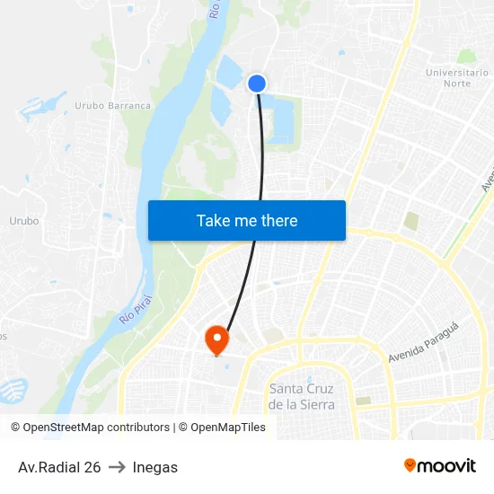 Av.Radial 26 to Inegas map