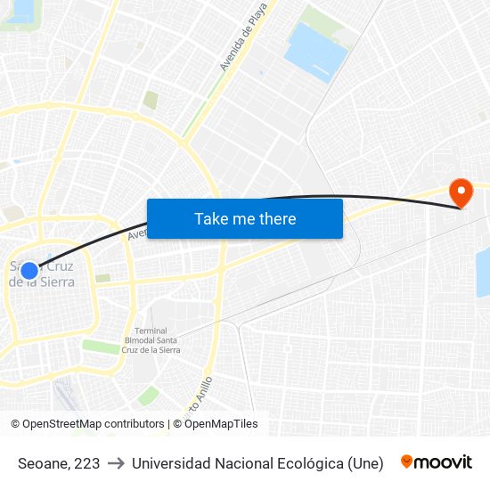 Seoane, 223 to Universidad Nacional Ecológica (Une) map