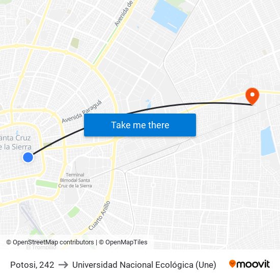 Potosi, 242 to Universidad Nacional Ecológica (Une) map