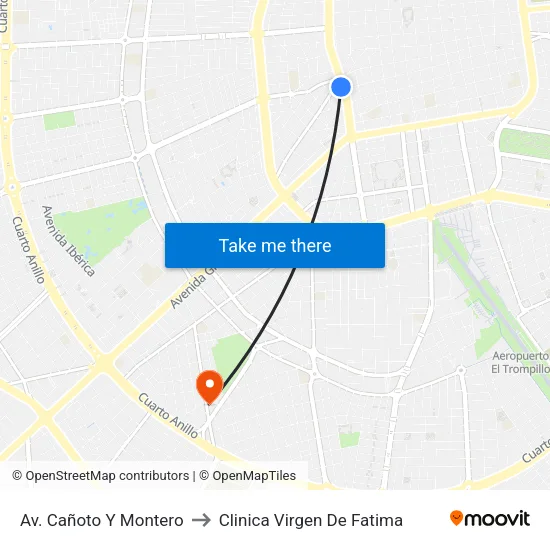 Av. Cañoto Y Montero to Clinica Virgen De Fatima map