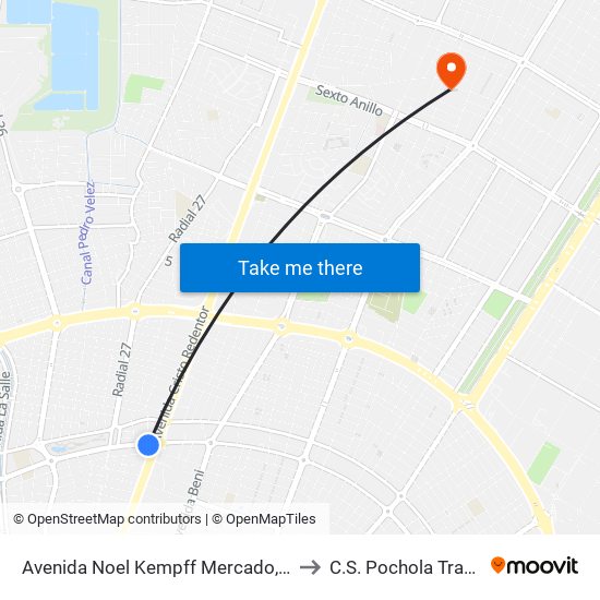 Avenida Noel Kempff Mercado, 1251 to C.S. Pochola Trapero map