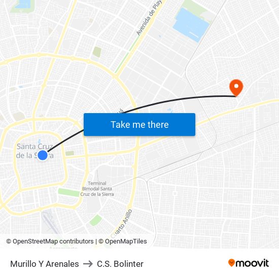 Murillo Y Arenales to C.S. Bolinter map