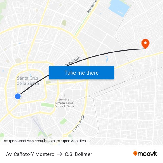 Av. Cañoto Y Montero to C.S. Bolinter map