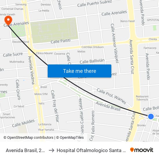 Avenida Brasil, 2041 to Hospital Oftalmologico Santa Lucia map