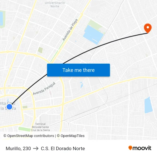 Murillo, 230 to C.S. El Dorado Norte map