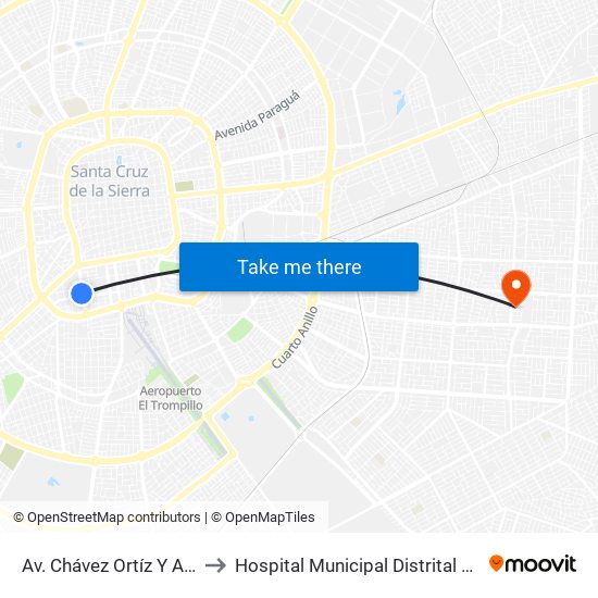 Av. Chávez Ortíz Y Av. Ana Barba to Hospital Municipal Distrital Villa 1ro De Mayo map