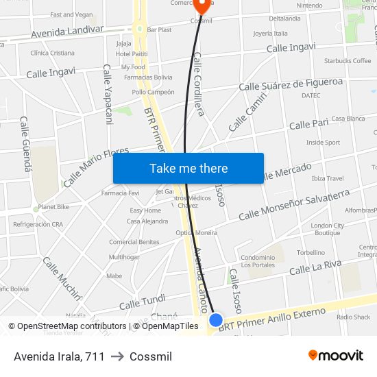 Avenida Irala, 711 to Cossmil map