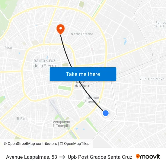 Avenue Laspalmas, 53 to Upb Post Grados Santa Cruz map