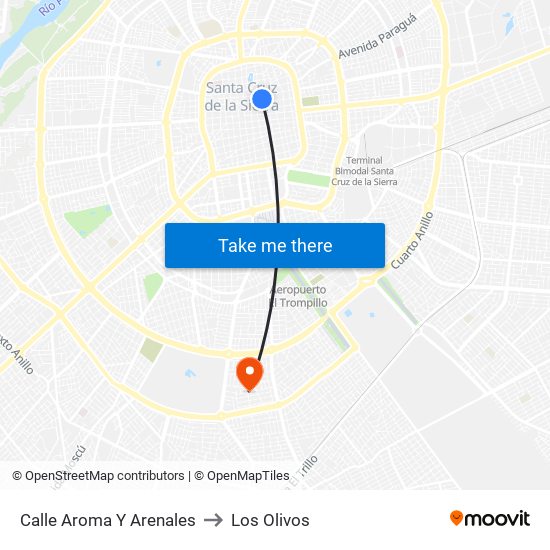 Calle Aroma Y Arenales to Los Olivos map